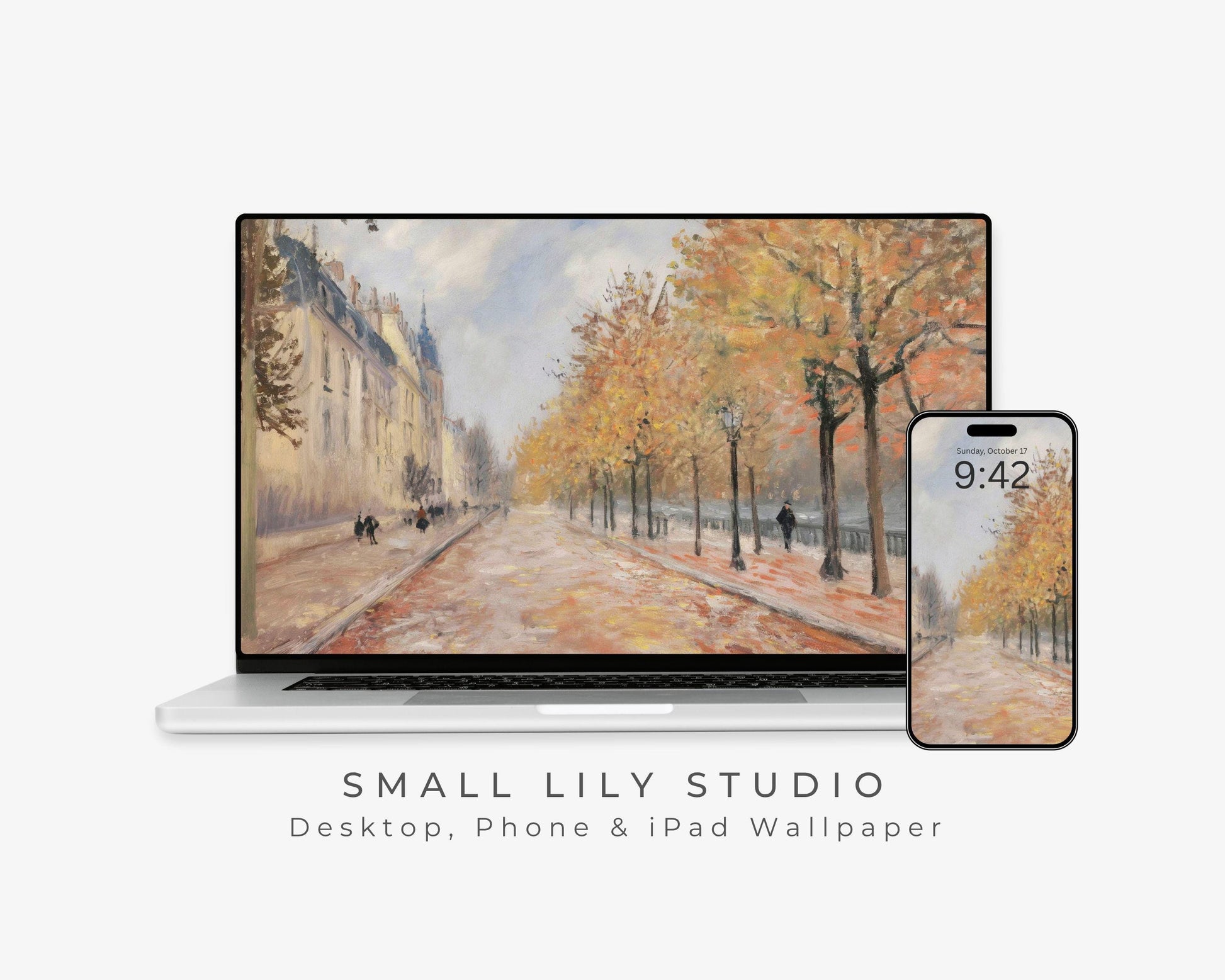 Paris in Autumn Desktop Wallpaper Set