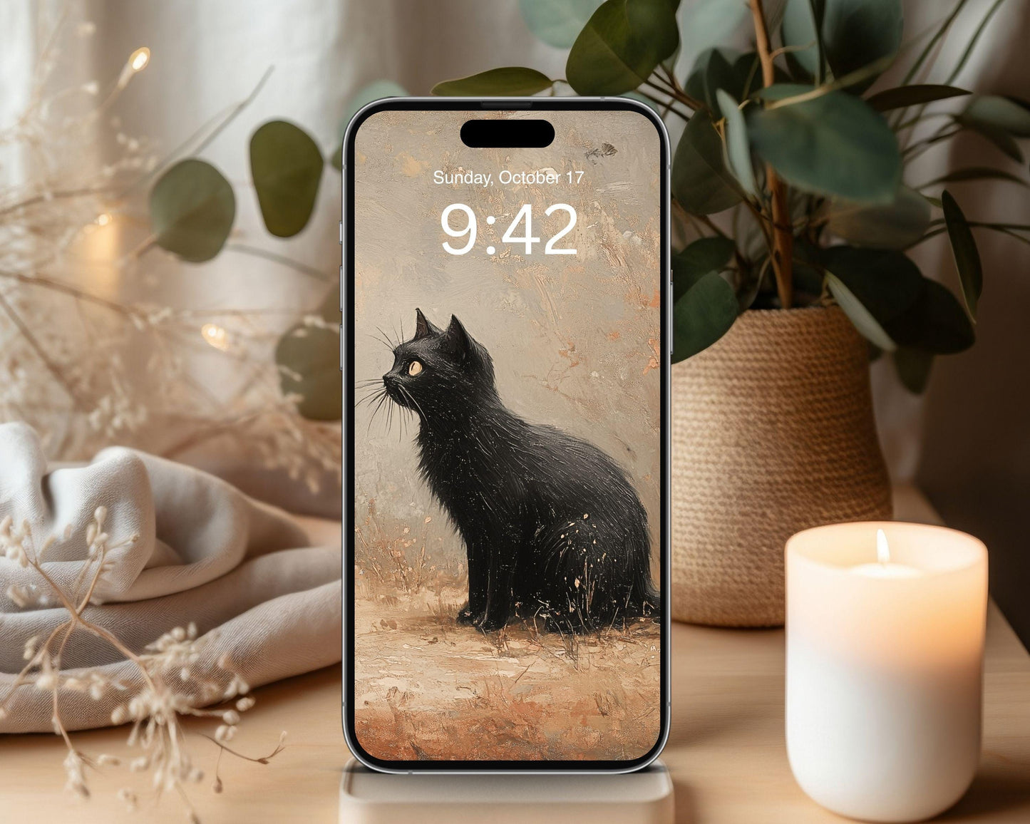 Ghost and Black Cat Desktop Wallpaper Set