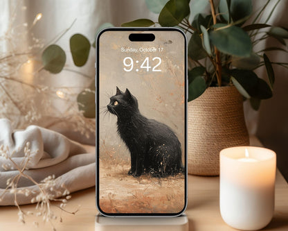 Ghost and Black Cat Desktop Wallpaper Set