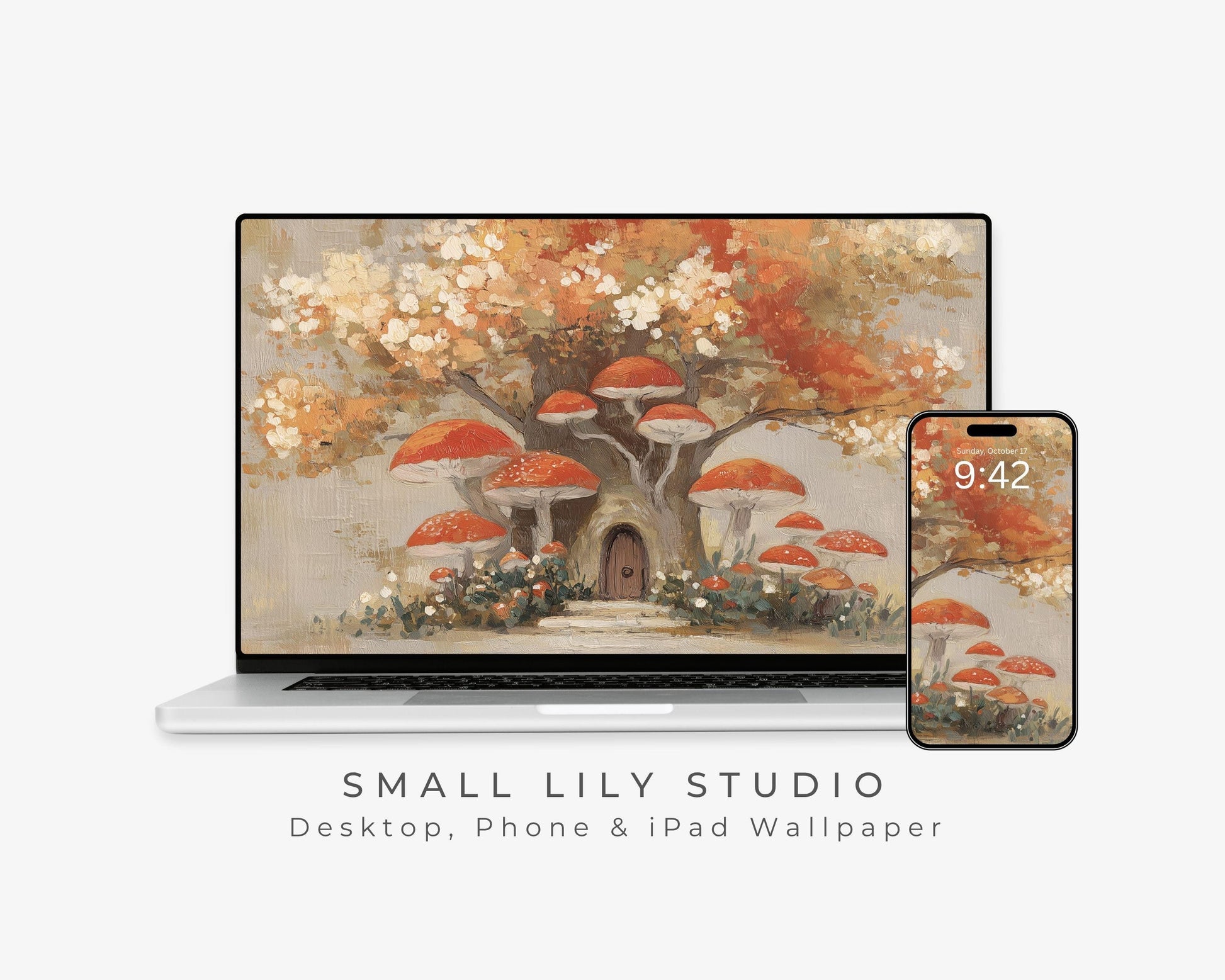 Mushroom Tree Desktop Wallpaper Set