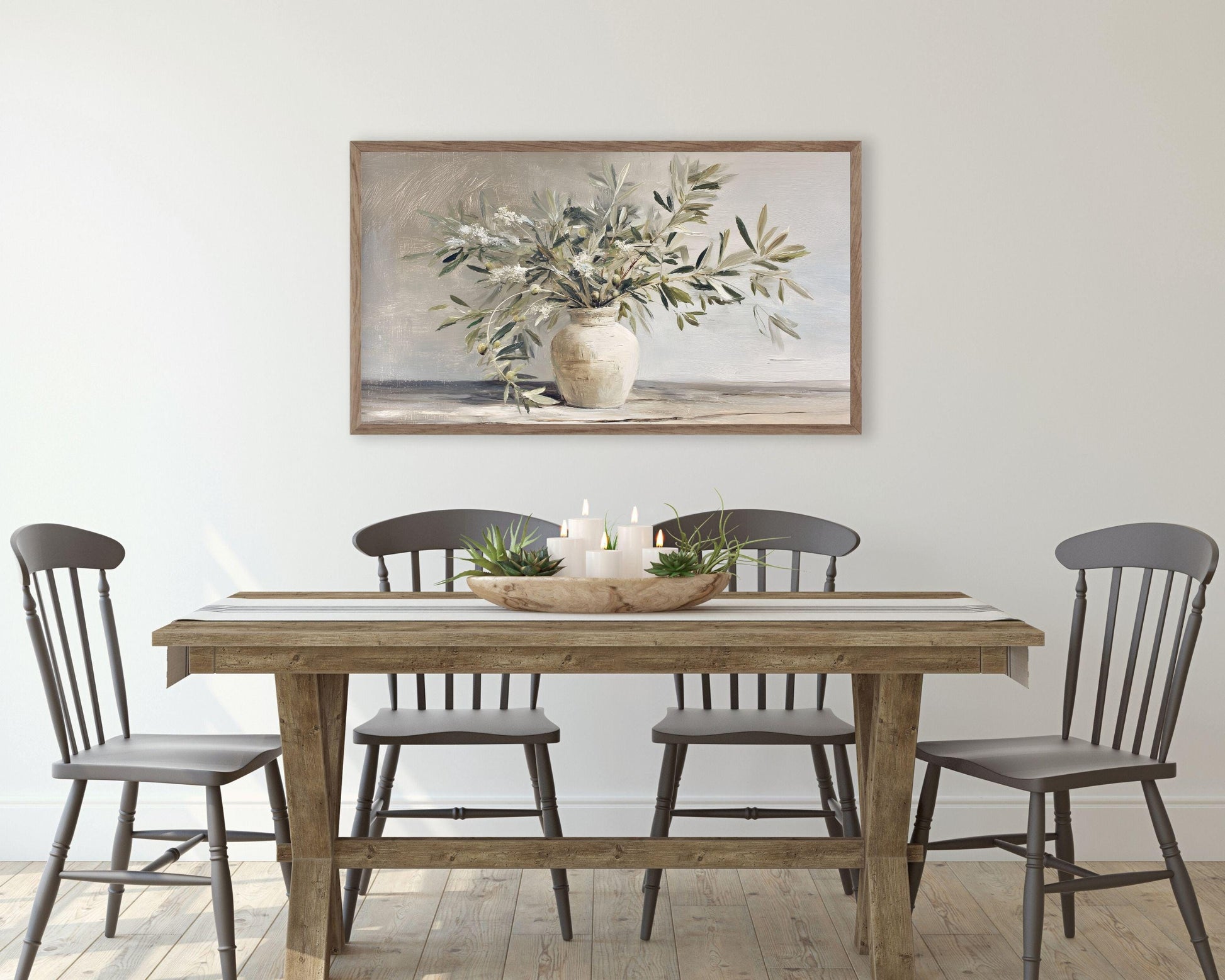 Olive Branches Frame TV Art