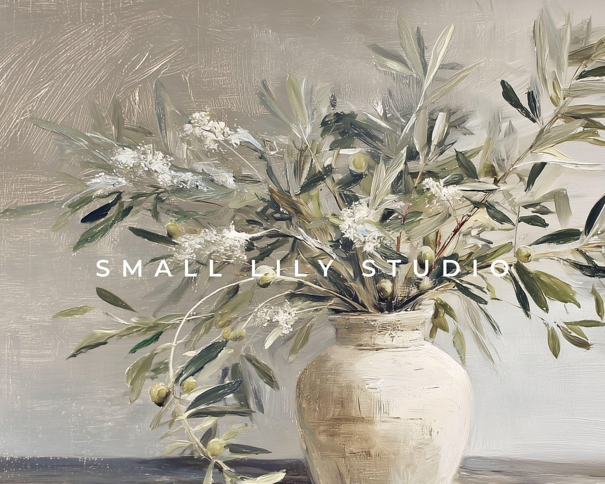 Olive Branches Frame TV Art