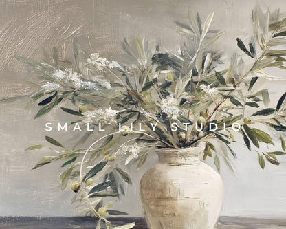 Olive Branches Frame TV Art