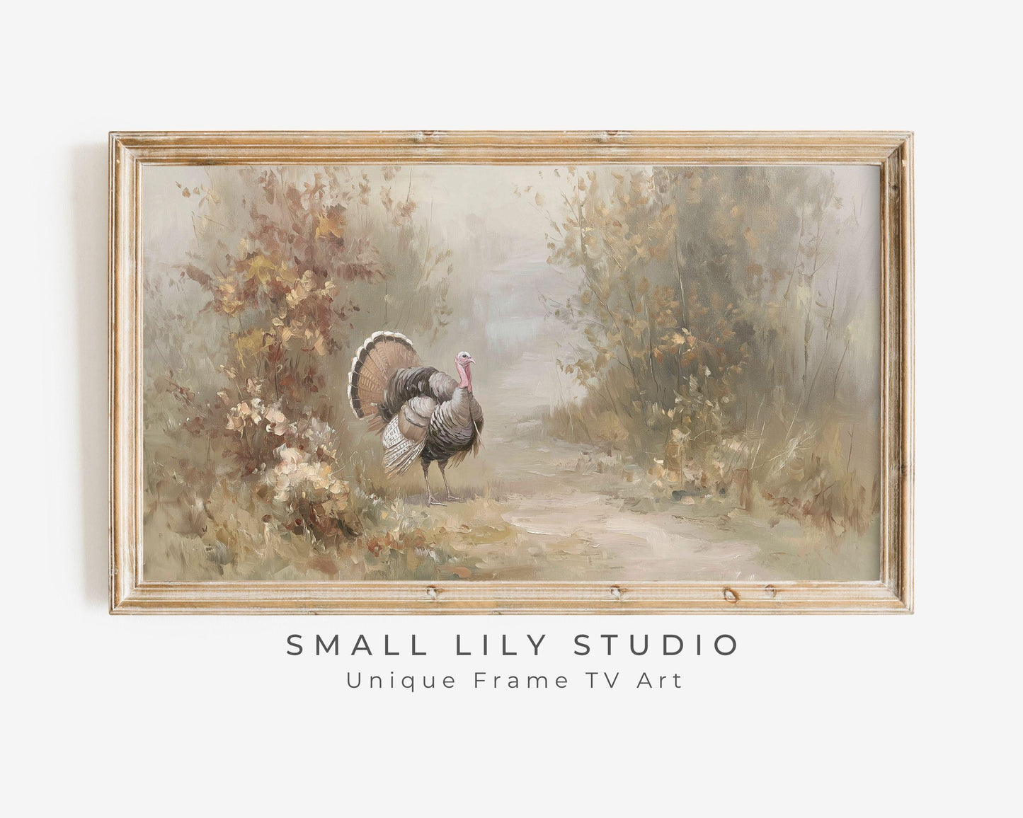 Turkey in Fall Landscape Frame TV Art