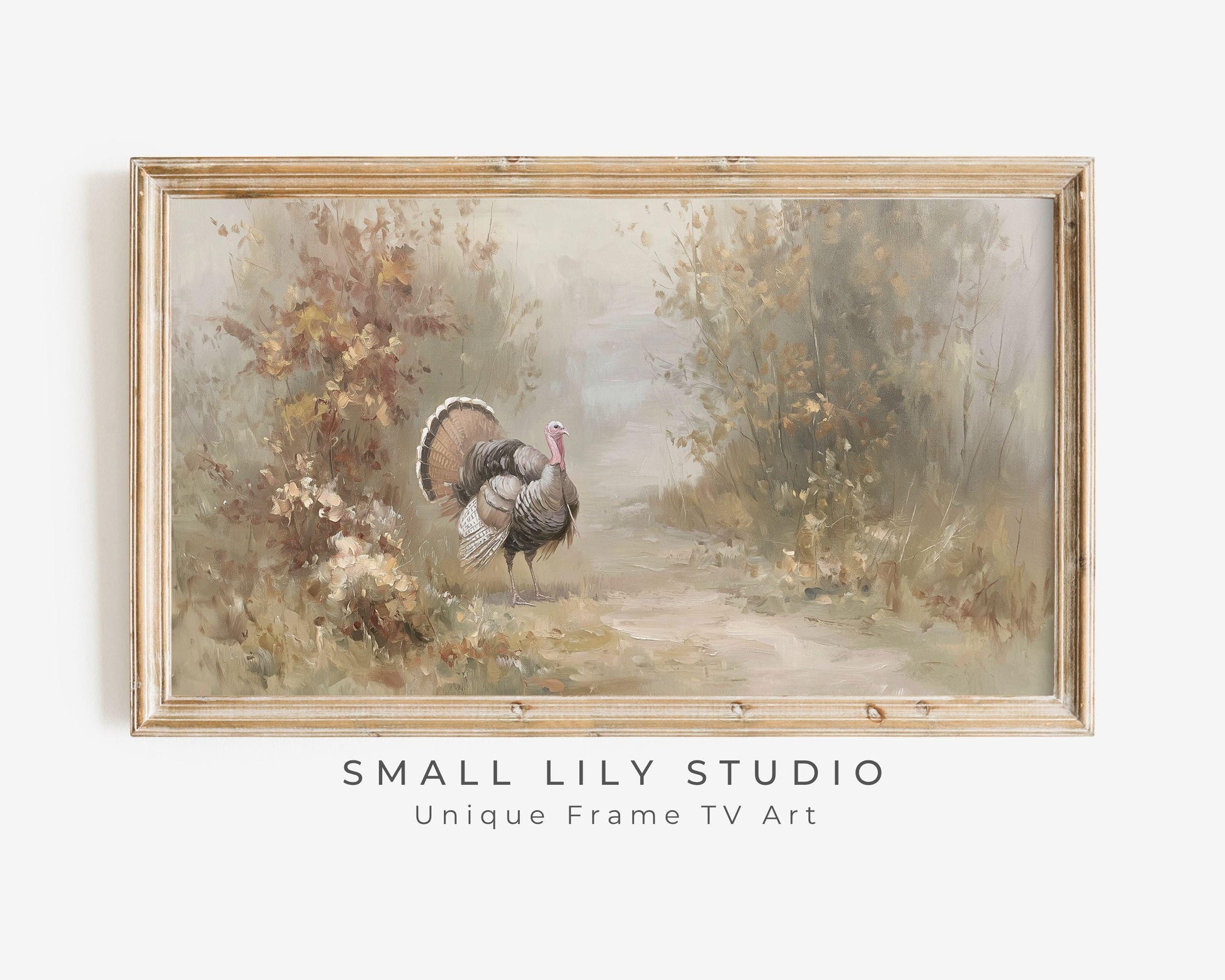 Turkey in Fall Landscape Frame TV Art