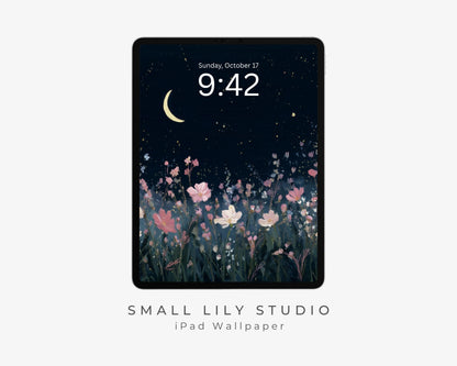 Night Wildflowers iPad Wallpaper