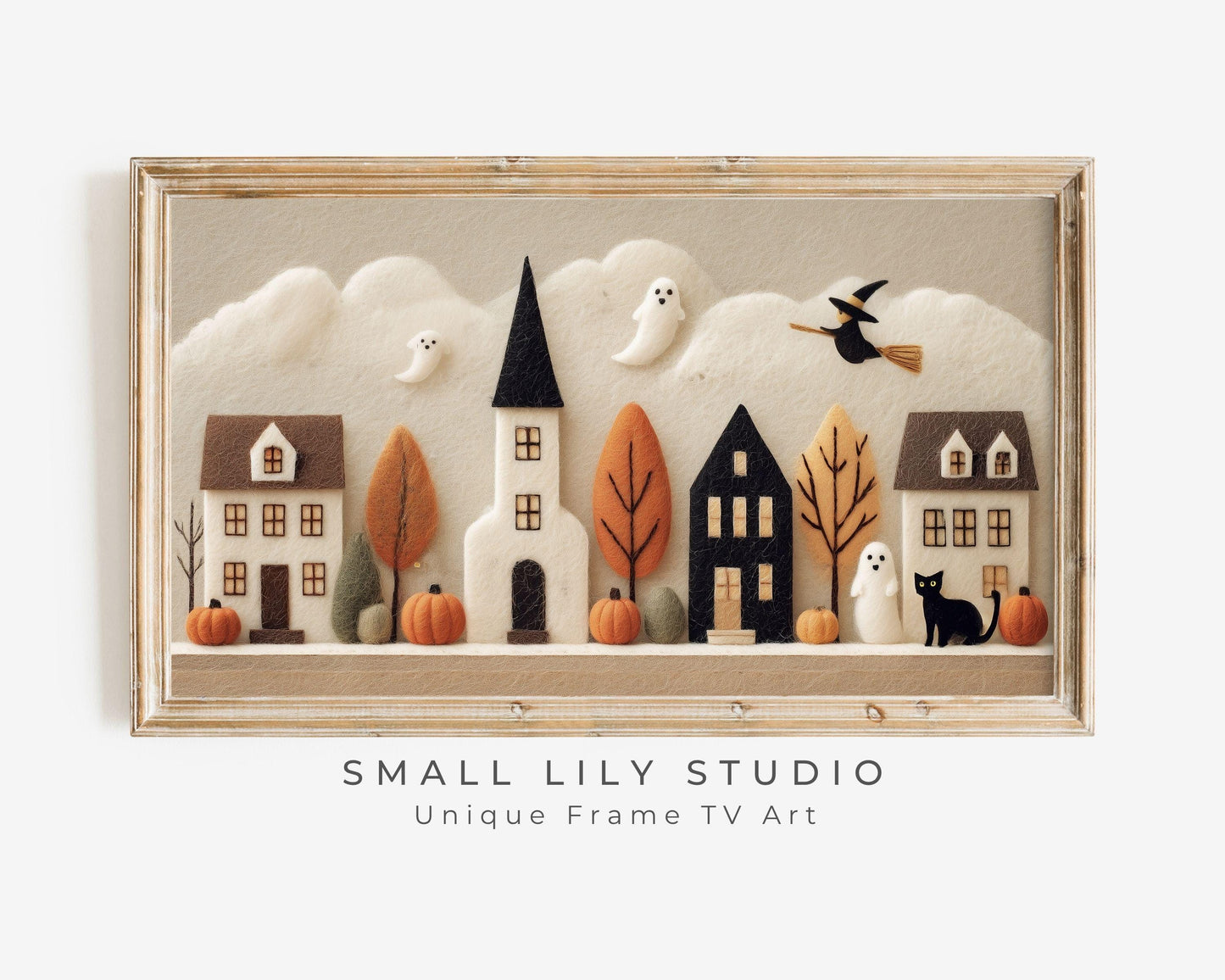 Cute Halloween Village Frame TV Art