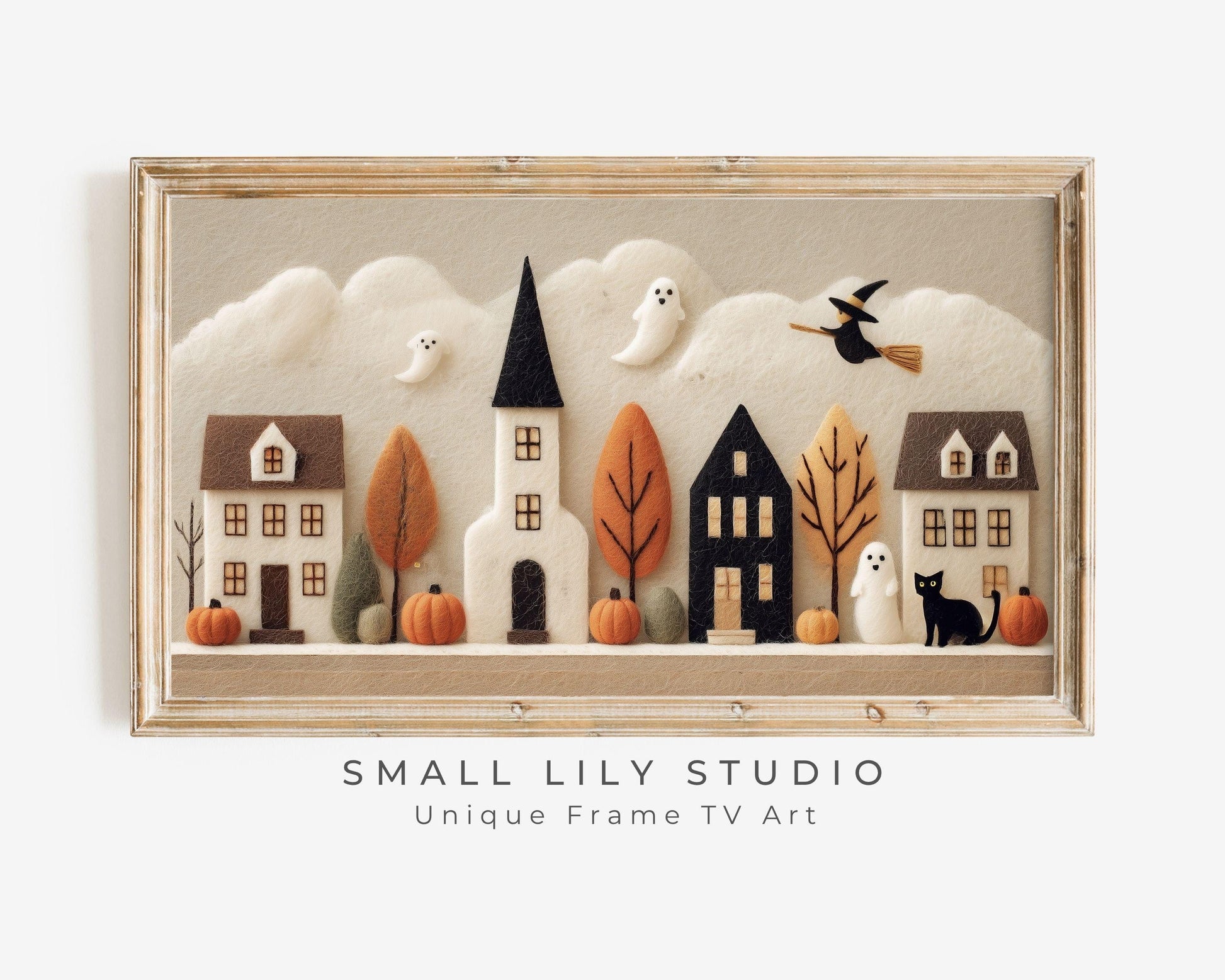 Cute Halloween Village Frame TV Art