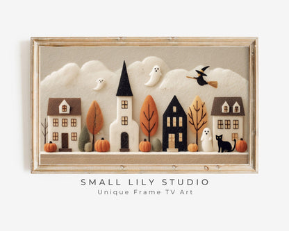 Cute Halloween Village Frame TV Art