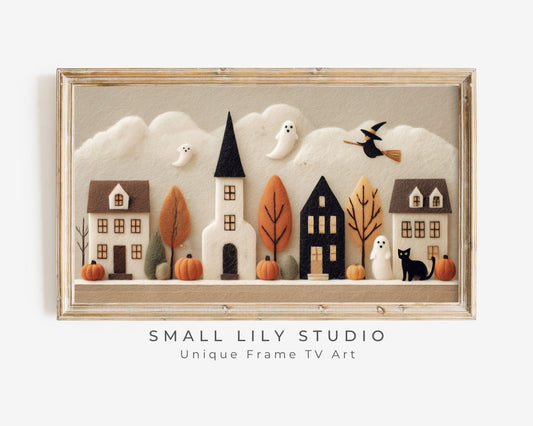 Cute Halloween Village Frame TV Art