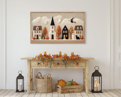 Cute Halloween Village Frame TV Art