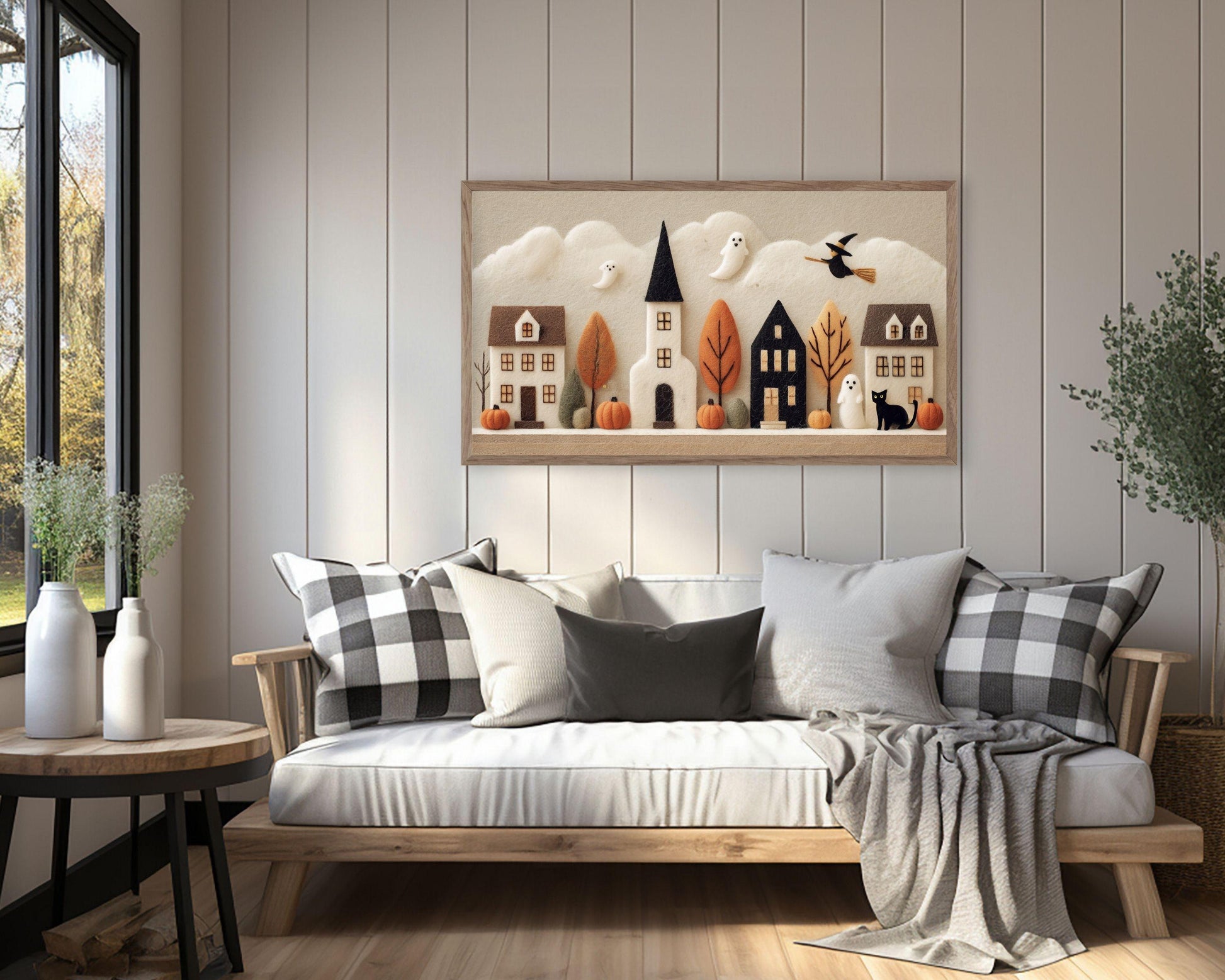 Cute Halloween Village Frame TV Art