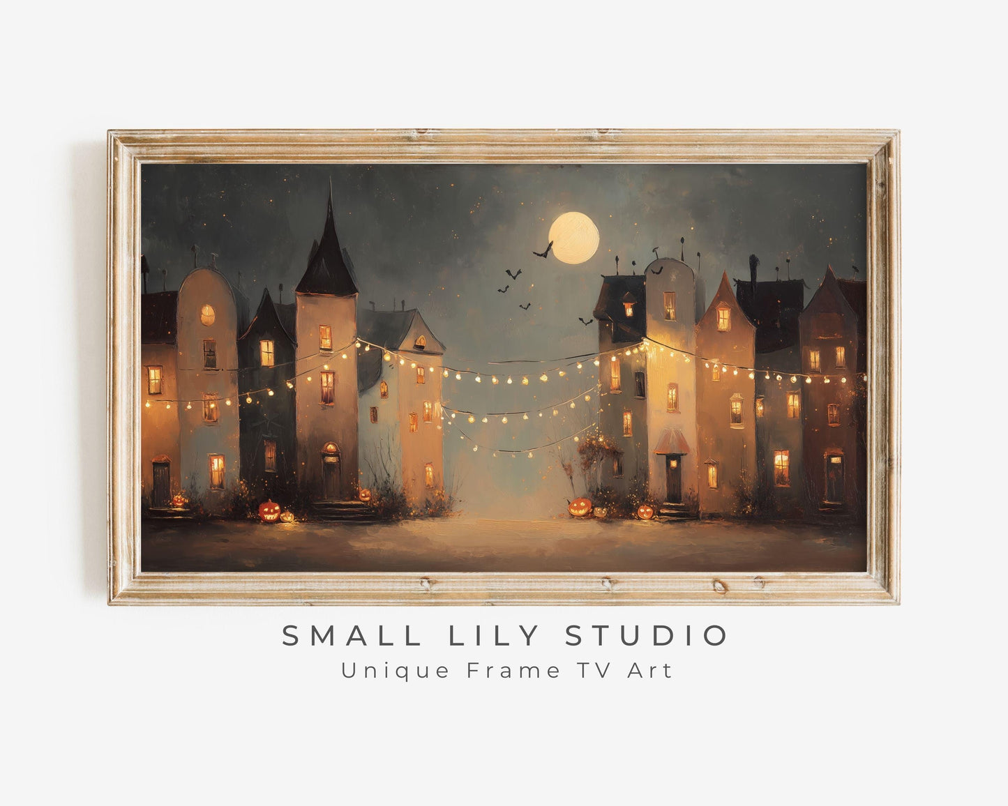 Spooky Halloween Village Frame TV Art