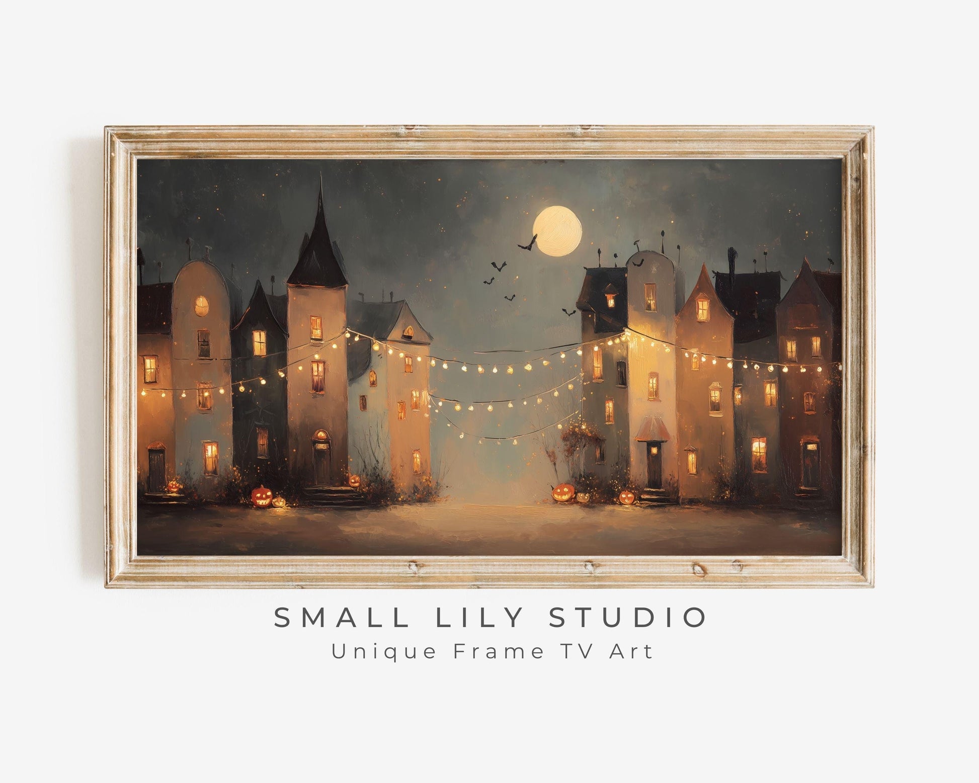 Spooky Halloween Village Frame TV Art