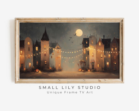 Spooky Halloween Village Frame TV Art