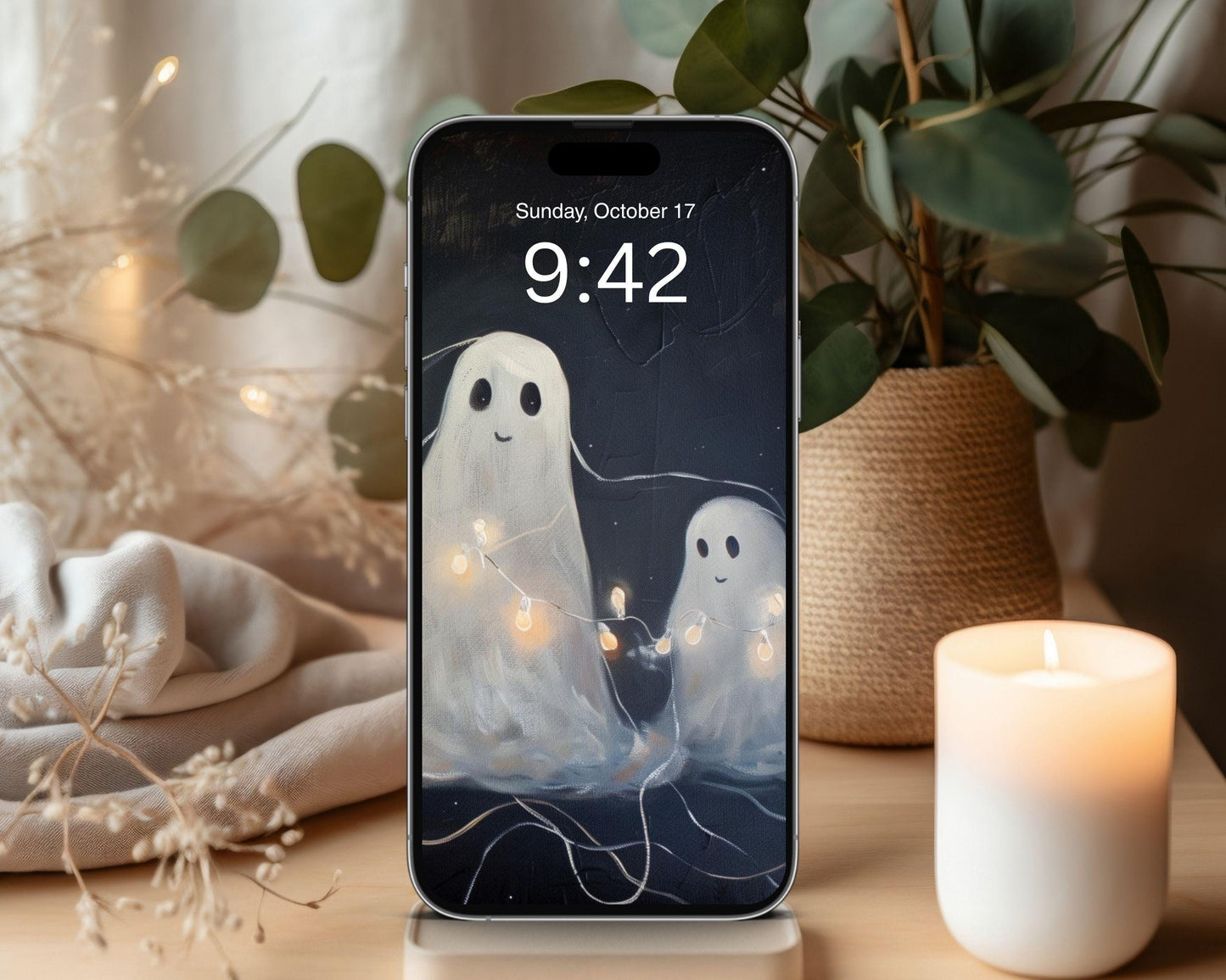 Halloween Ghosts Phone Wallpaper