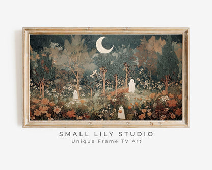 Halloween Ghosts in Fall Landscape Frame TV Art