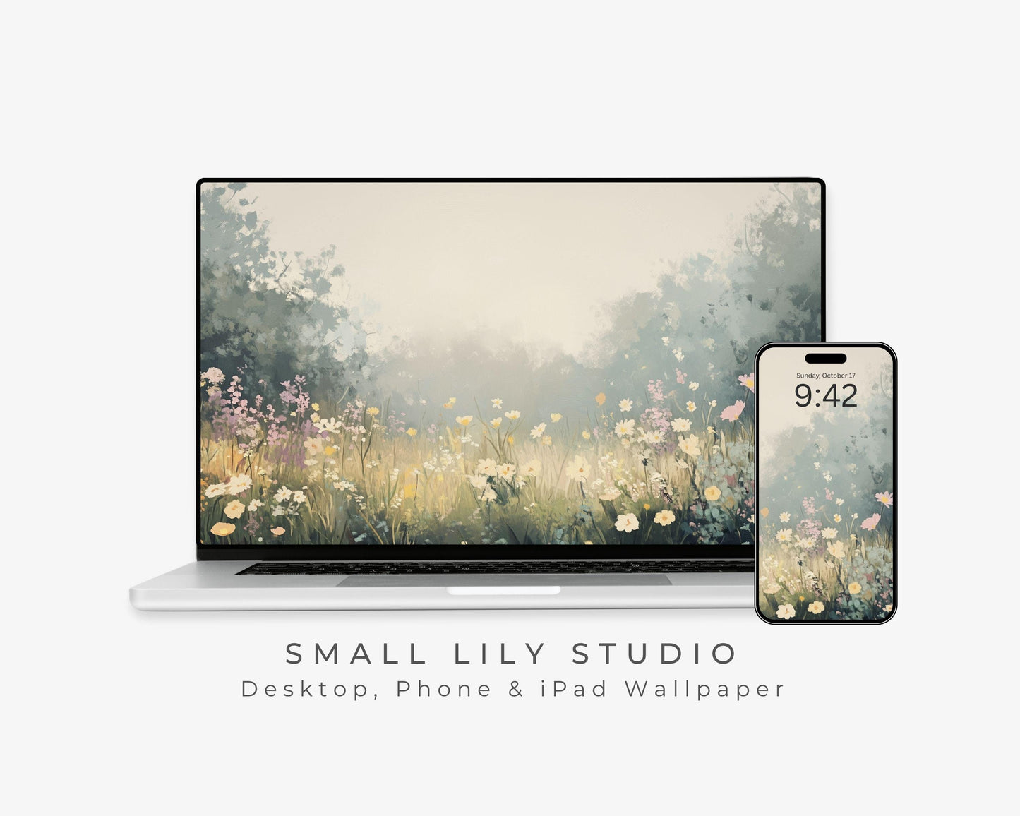 Yellow Floral Desktop Wallpaper Set