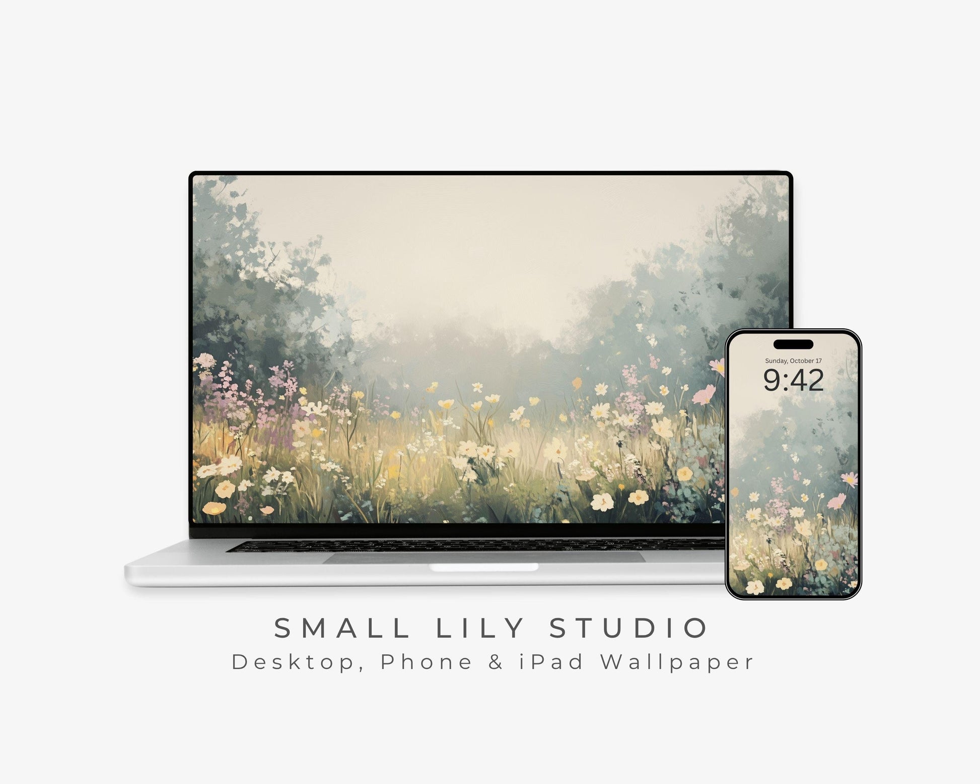 Yellow Floral Desktop Wallpaper Set