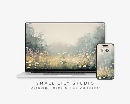 Yellow Floral Desktop Wallpaper Set