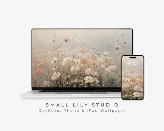 Abstract Dreamy Wildflowers Desktop Wallpaper Set