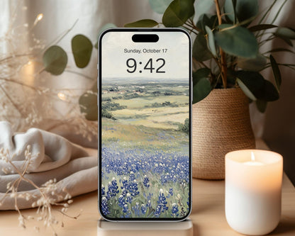 Blue Flower Field Desktop Wallpaper