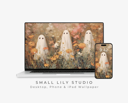 Ghosts in Wildflowers Desktop Wallpaper Set