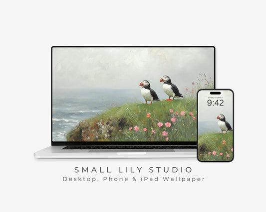 Puffins Desktop Wallpaper Set