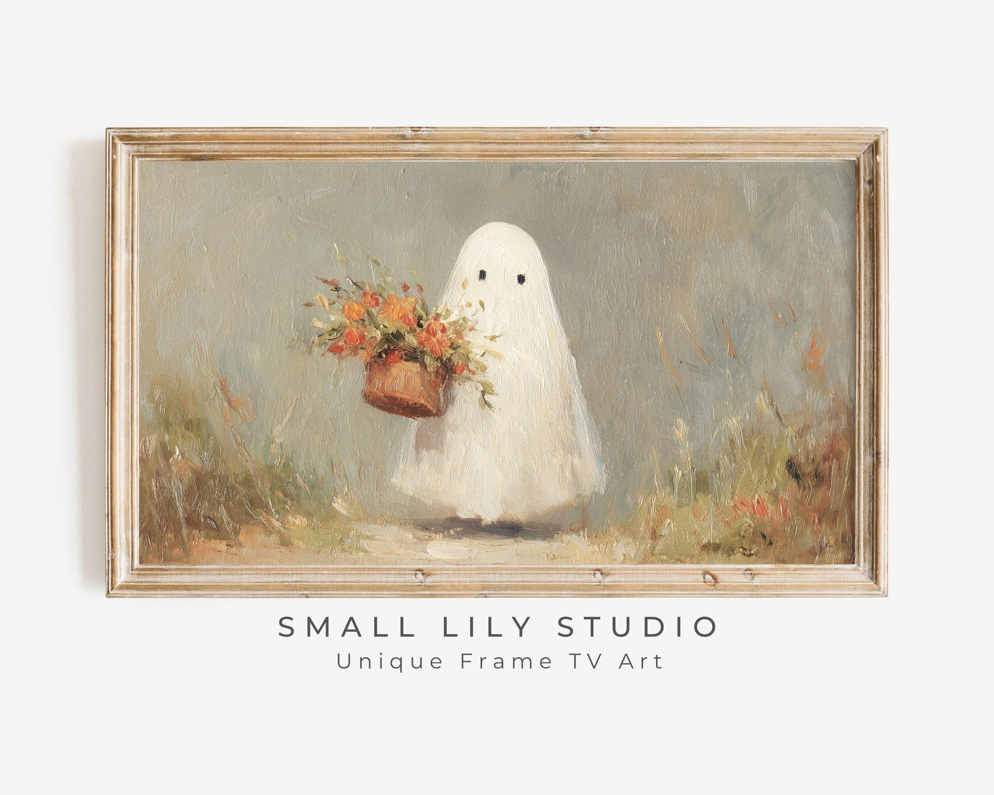 Ghost with Flowers Frame TV Art