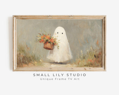 Ghost with Flowers Frame TV Art