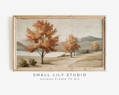 Fall Trees by Lake Frame TV Art