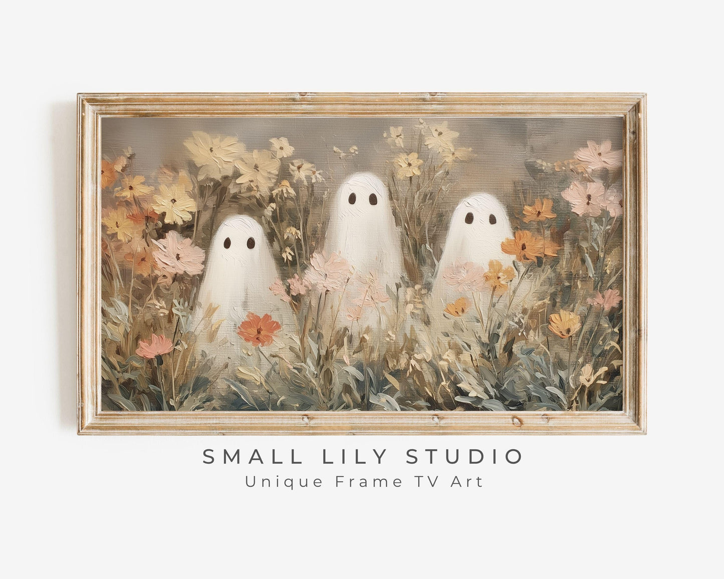 Halloween Ghosts in Wildflowers Frame TV Art