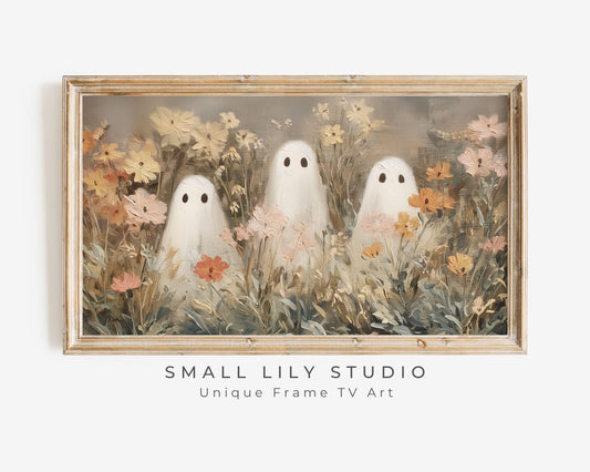 Halloween Ghosts in Wildflowers Frame TV Art