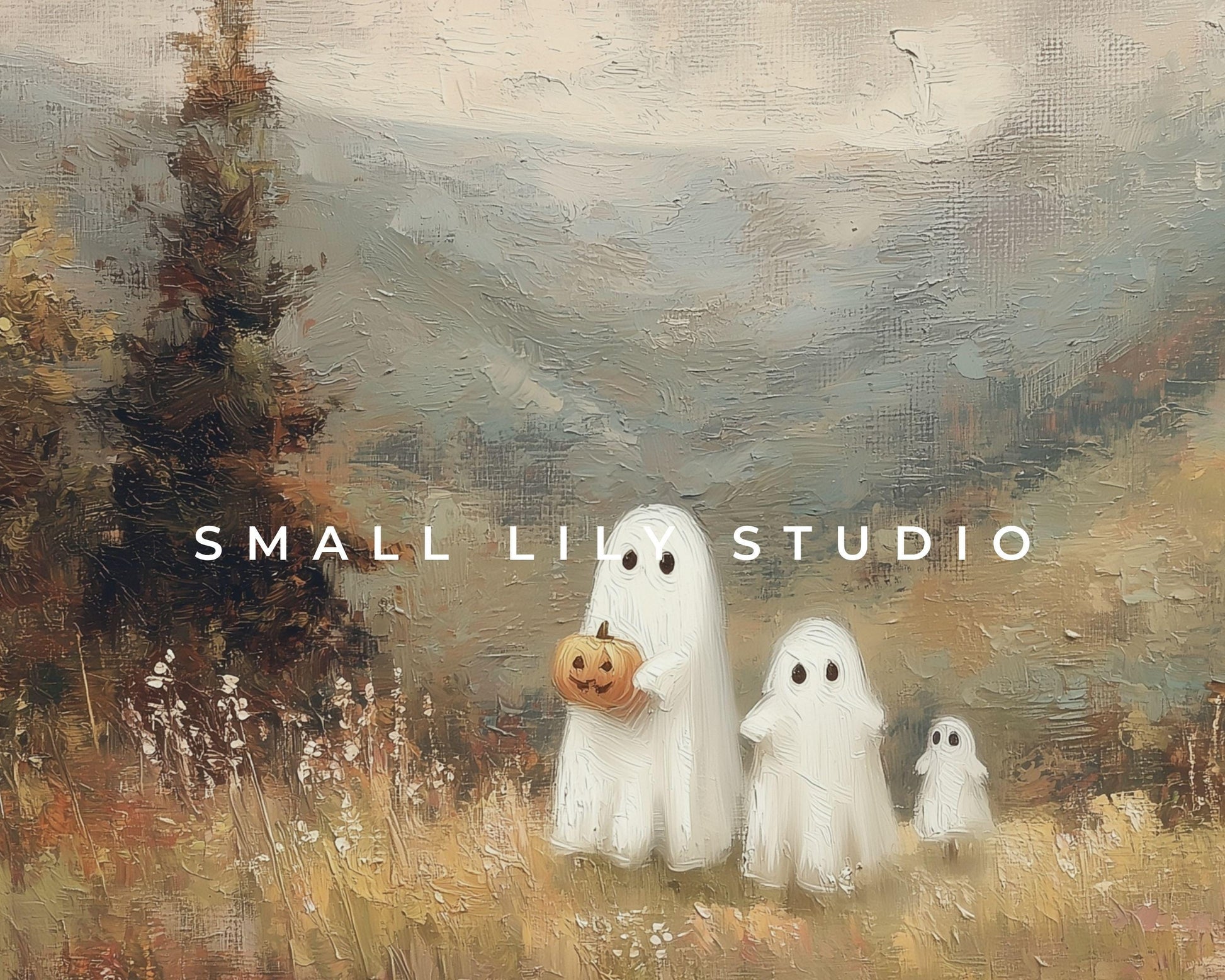 Ghosts in Vintage Landscape Frame TV Art