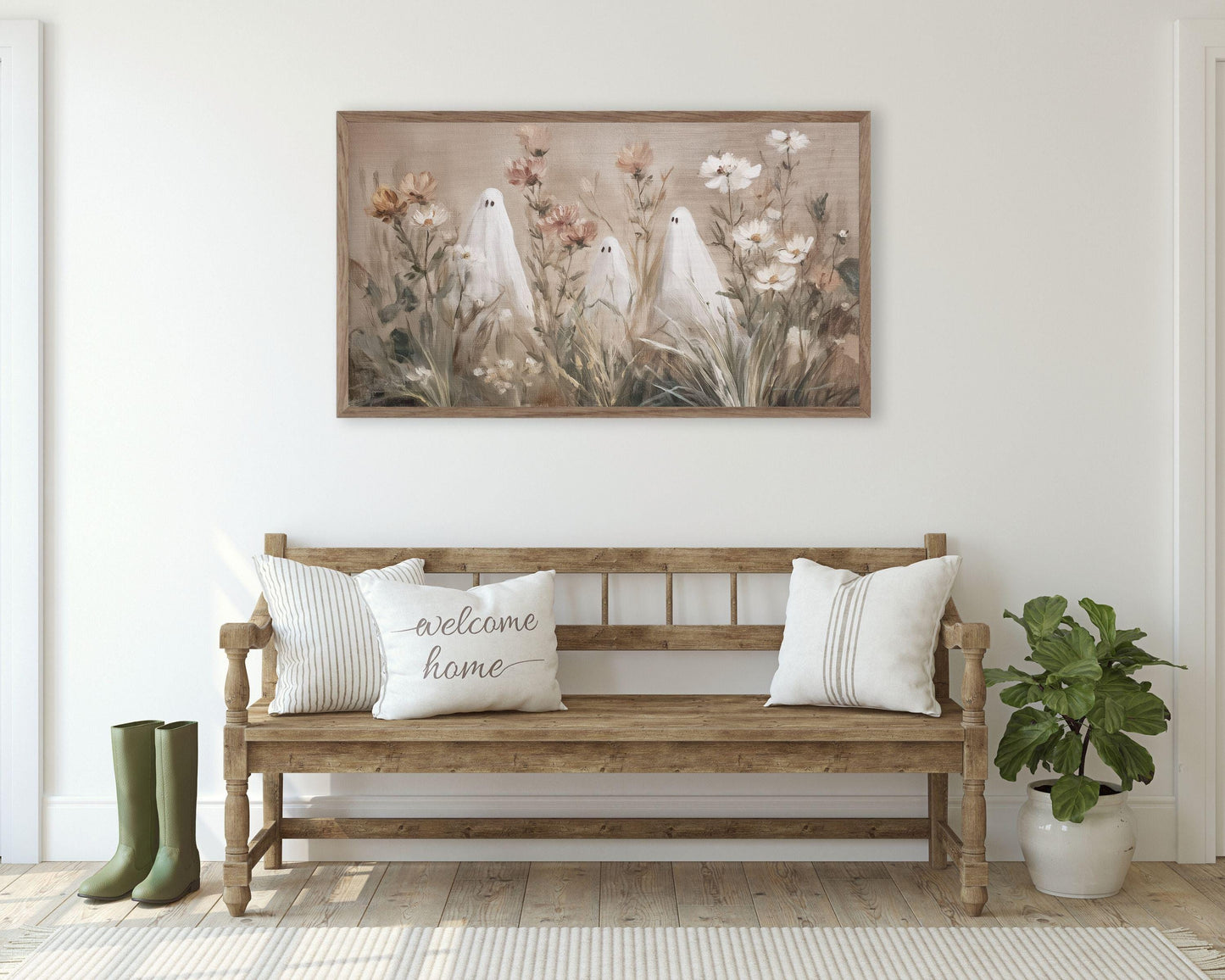 Halloween Ghosts in Wildflowers Frame TV Art