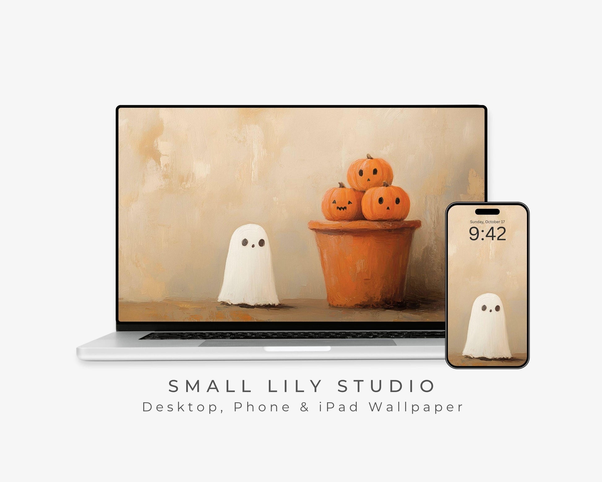 Ghost and Pumpkins Desktop Wallpaper Set