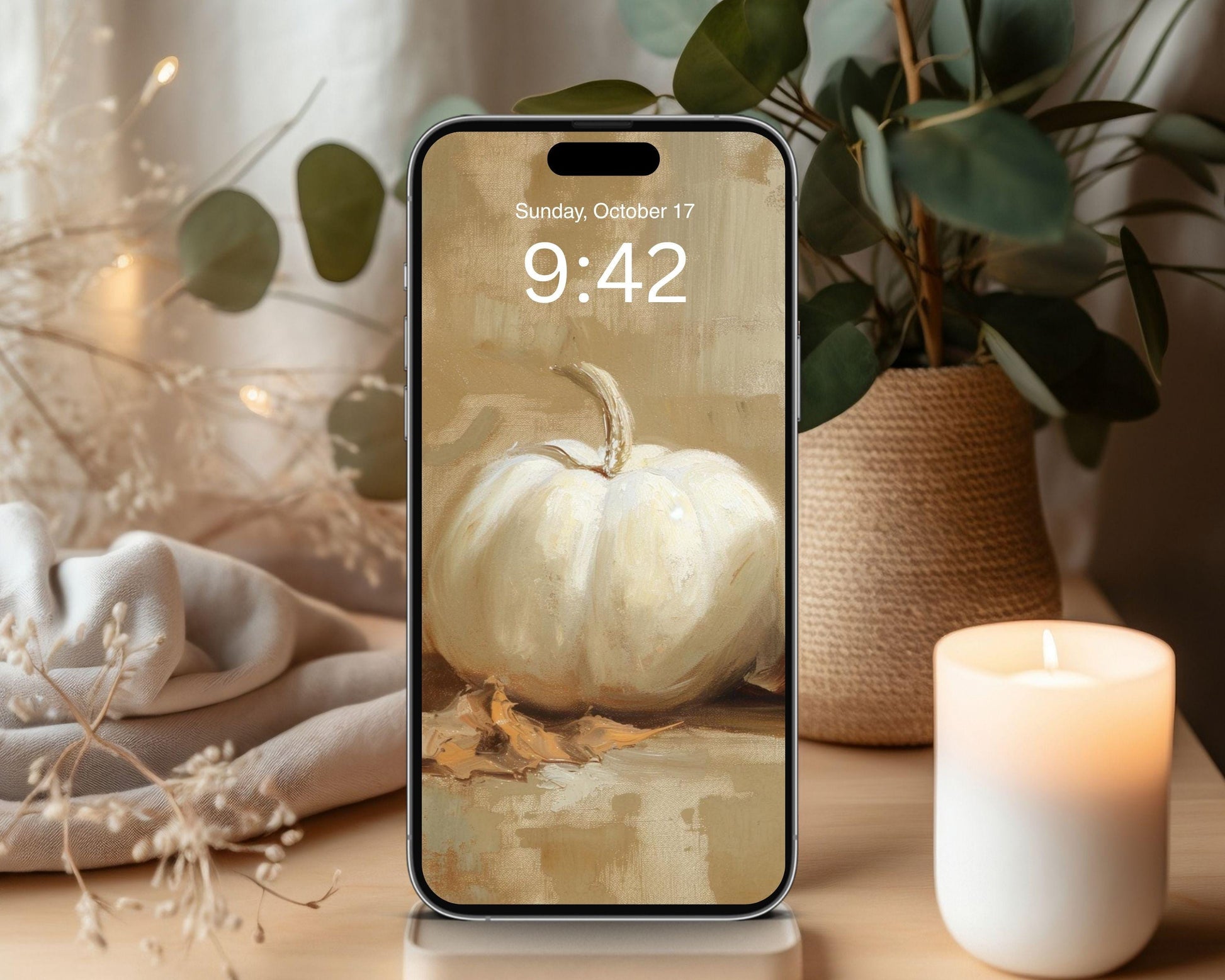 White Pumpkins Desktop Wallpaper Set