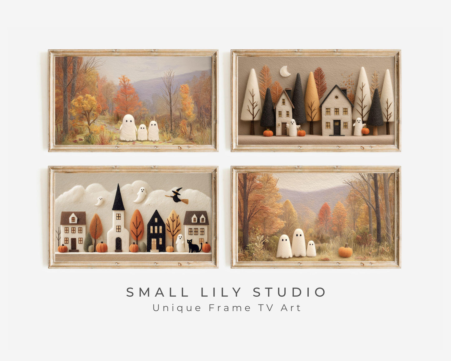 Cute Felt Halloween Frame TV Art Bundle