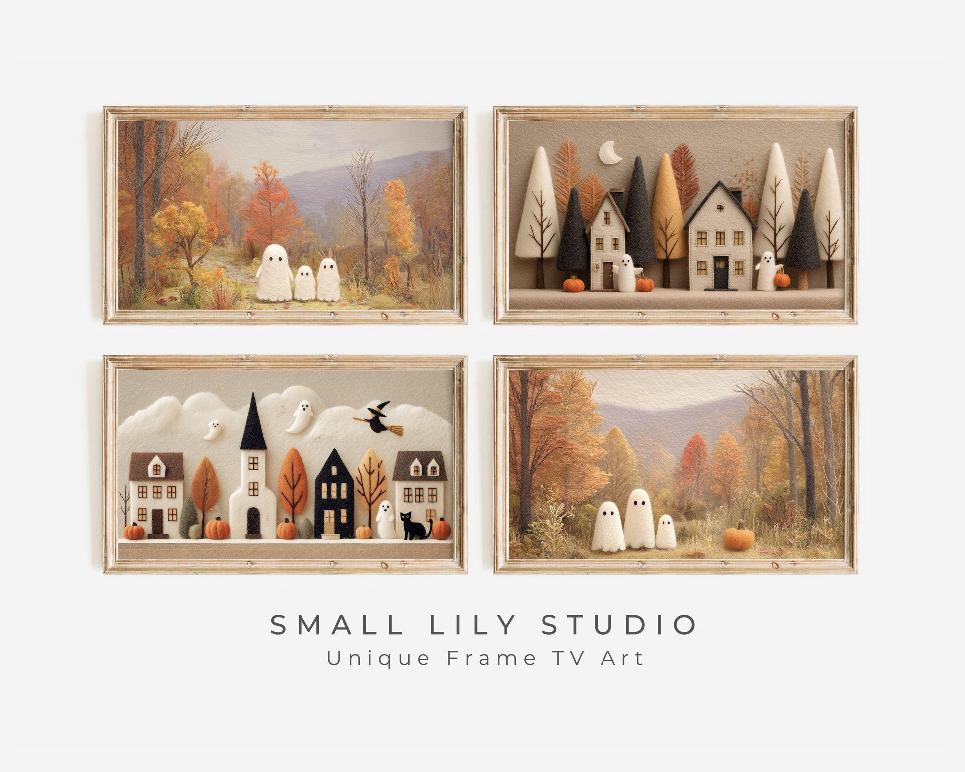 Cute Felt Halloween Frame TV Art Bundle