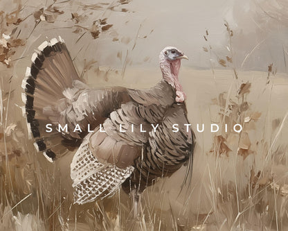 Turkey in Rustic Fall Landscape Frame TV Art