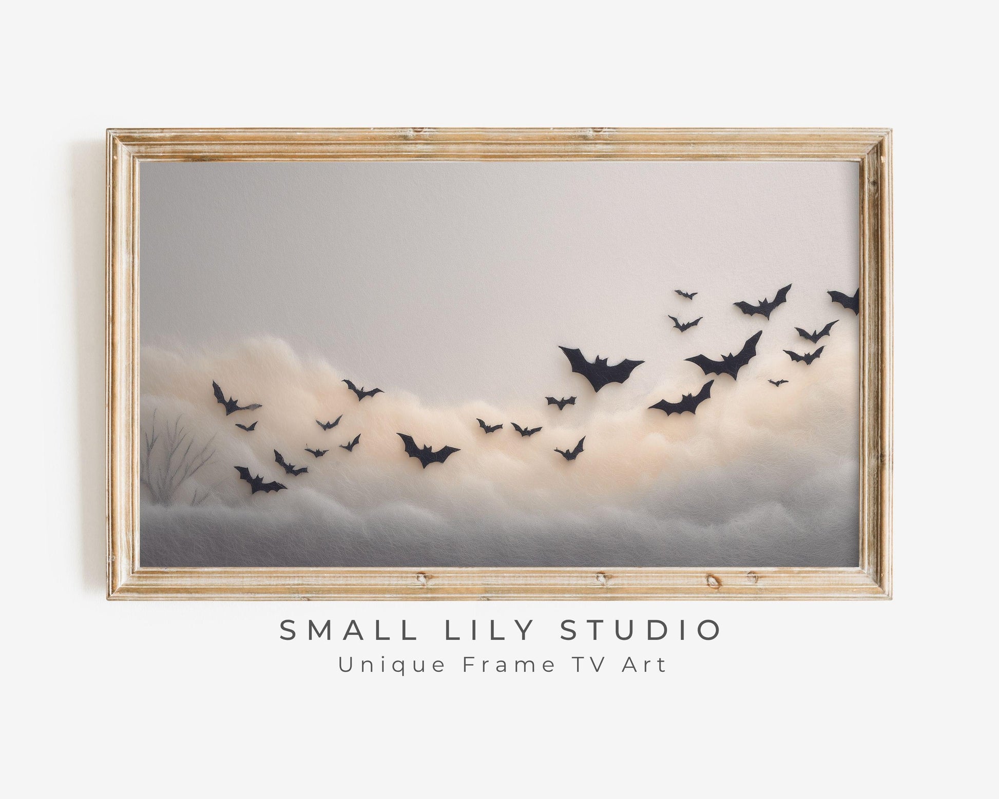 Felt Bats Flying Frame TV Art