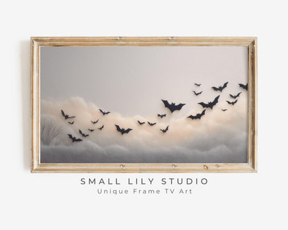 Felt Bats Flying Frame TV Art