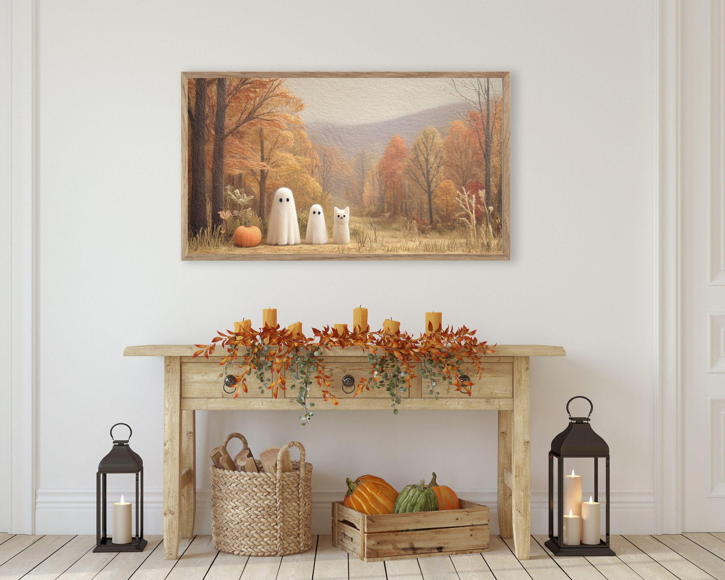 Halloween Ghosts in Autum Frame TV Art