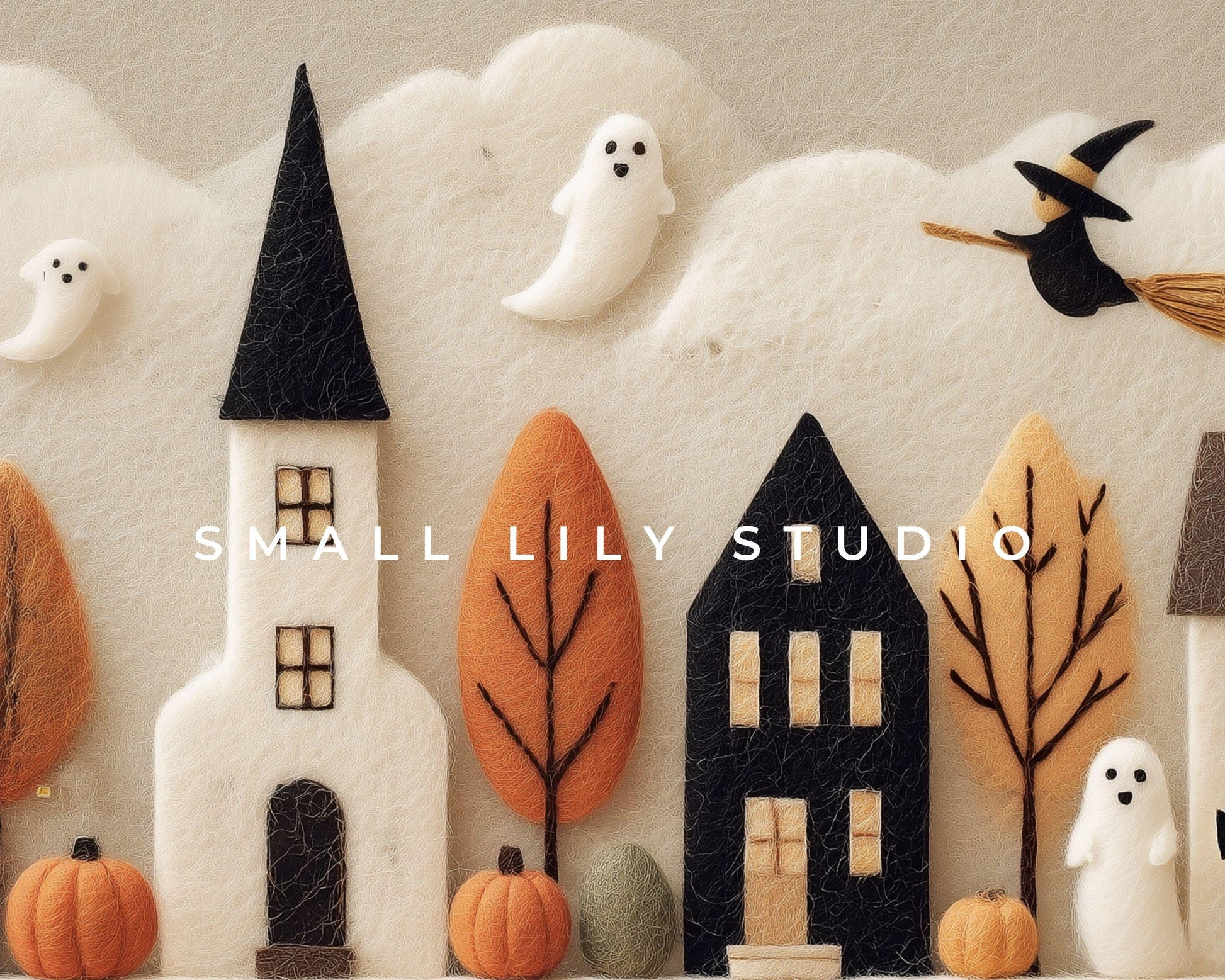 Cute Halloween Village Frame TV Art