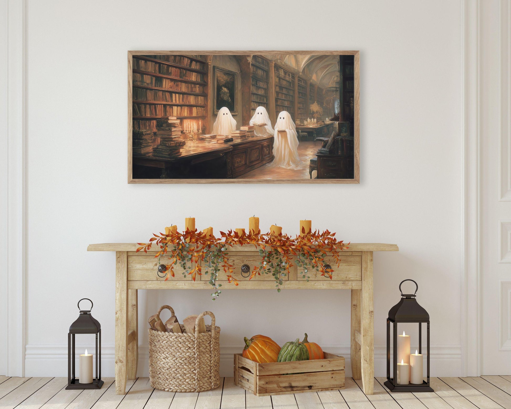 Ghosts Reading in Library Frame TV Art