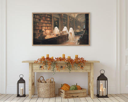 Ghosts Reading in Library Frame TV Art