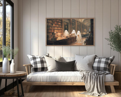 Ghosts Reading in Library Frame TV Art