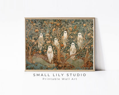Botanical Ghosts Halloween Printable Wall Art