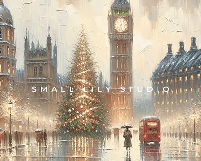 London Christmas Printable Wall Art