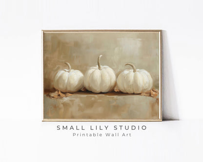 White Pumpkins Printable Wall Art